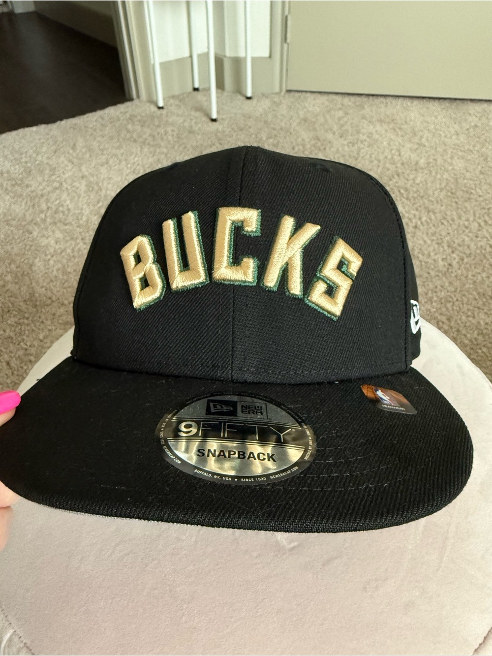 NEW Milwaukee Bucks 9fifty Black Snapback Hat
